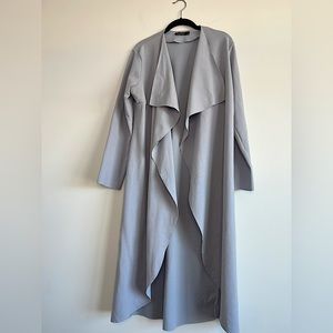Boohoo Long Sleeve Duster Jacket Light Purple Gray Size M/L